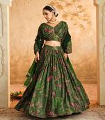 Doree Green Chintz Printed Lehenga Set of 3