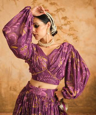 Doree Megneta Chintz Printed Lehenga Set of 3 3