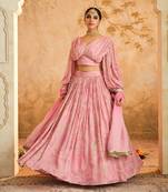 Doree Blush Pink Chintz Printed Lehenga Set of 3