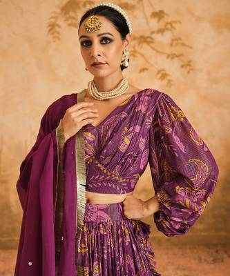 Doree Megneta Chintz Printed Lehenga Set of 3 4