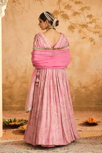 Doree Blush Pink Chintz Printed Lehenga Set of 3