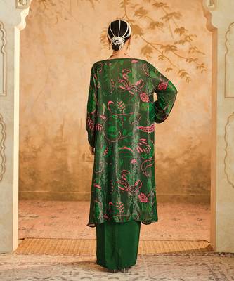 Doree green chintz printed cape set of 3 2