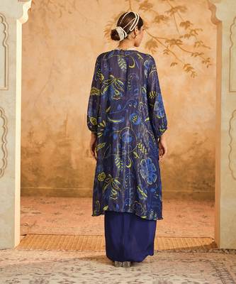 Doree blue chintz printed cape set of 3 2