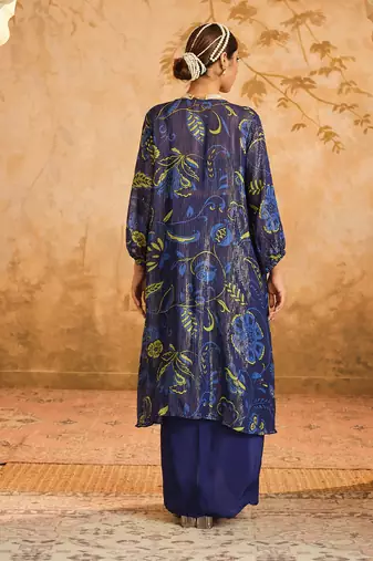 Doree blue chintz printed cape set of 3