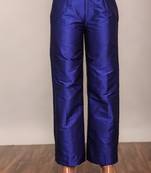Black solid pant with belt in back