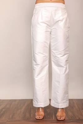 White solid pant with belt in back 1