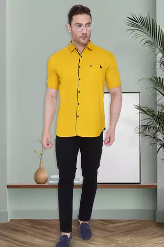 Men's linen cotton casual shirt  | half sleeves shirt for men