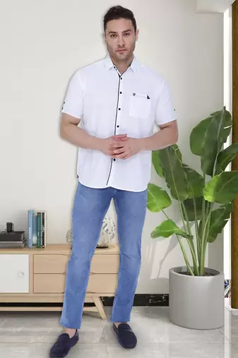 Men's linen cotton casual shirt  | half sleeves shirt for men
