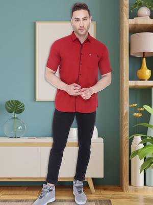 Men's linen cotton casual shirt  | half sleeves shirt for men 3
