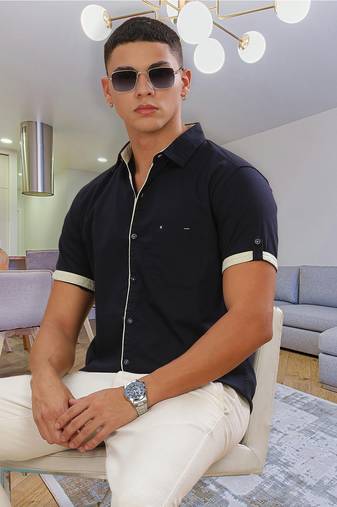 Men's linen cotton casual shirt | half sleeves shirt for men