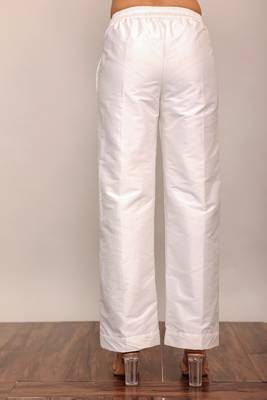 White solid pant with belt in back 4