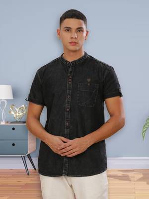 Men's half sleeve casual denim shirt  | half sleeves denim shirts for men 1