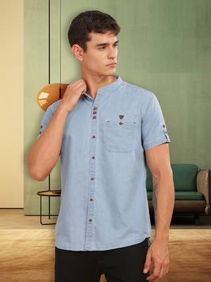Men's half sleeve casual denim shirt  | half sleeves denim shirts for men 1