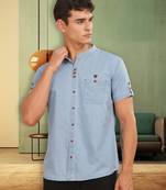 Men's half sleeve casual denim shirt  | half sleeves denim shirts for men