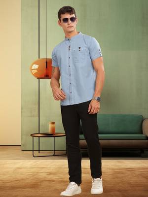 Men's half sleeve casual denim shirt  | half sleeves denim shirts for men 2