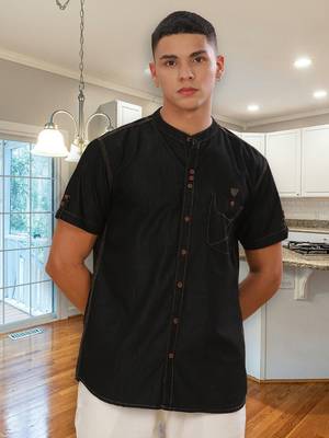 Men's half sleeve casual denim shirt  | half sleeves denim shirts for men 1