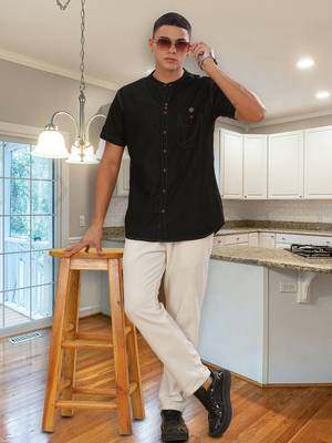 Men's half sleeve casual denim shirt  | half sleeves denim shirts for men 2
