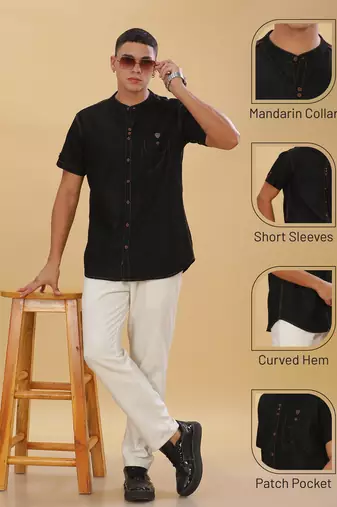 Men's half sleeve casual denim shirt  | half sleeves denim shirts for men