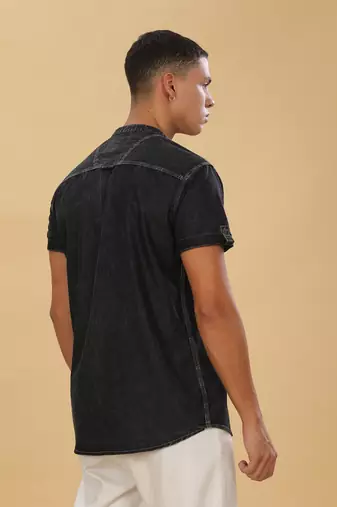 Men's half sleeve casual denim shirt  | half sleeves denim shirts for men