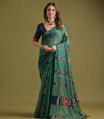 Rama soft ikkat cotton printed saree