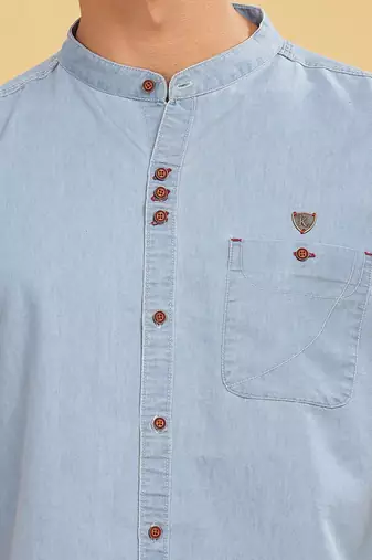 Men's half sleeve casual denim shirt  | half sleeves denim shirts for men