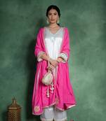 Mahnoor kurta set with embroidered dupatta (set of 3)