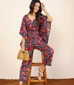 Pink and multi floral two piece set kaftan style co-ord set