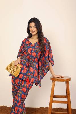 Pink and multi floral two piece set kaftan style co-ord set 4