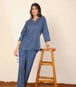 Multicolor geometric two piece set kurta style co-ord set