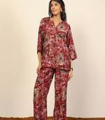 Pink and multi floral work two piece sets kurta style co-ord sets