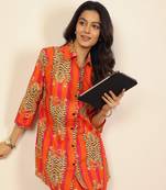 Orange and multicolor tiger print co-ord sets