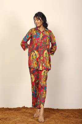 Multicolor jungle theme print co-ord set 3