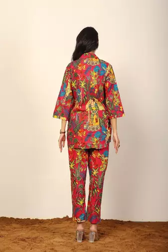 Multicolor jungle theme print co-ord set