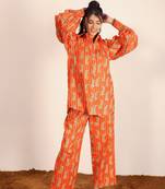 Orange and multi leopard print co-ord set
