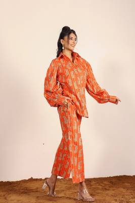 Orange and multi leopard print co-ord set 6