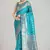 Turquoise blue color weaving banarasi silk blend saree