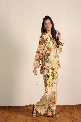 Beige and multi floral co-ord set 5
