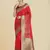 Red banarasi silk blend zari woven saree