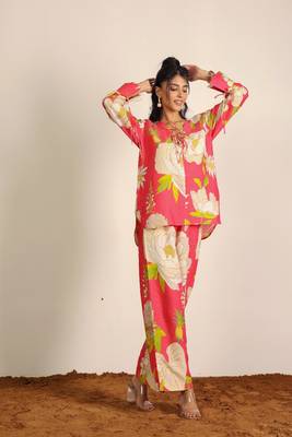 Pink and multi floral co-ord set 3