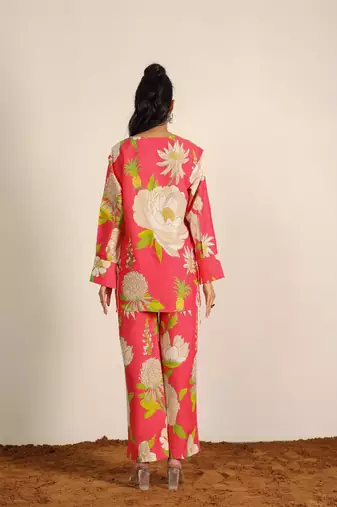 Pink and multi floral co-ord set