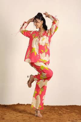 Pink and multi floral co-ord set 6