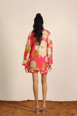 Pink and multi floral kurta style co-ord set 3