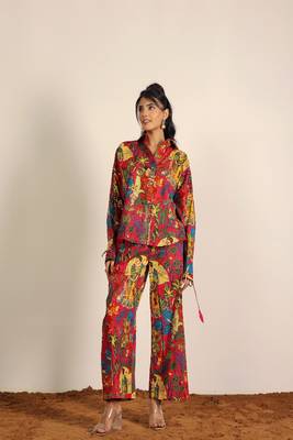 Multicolor jungle theme print co-ord set 1
