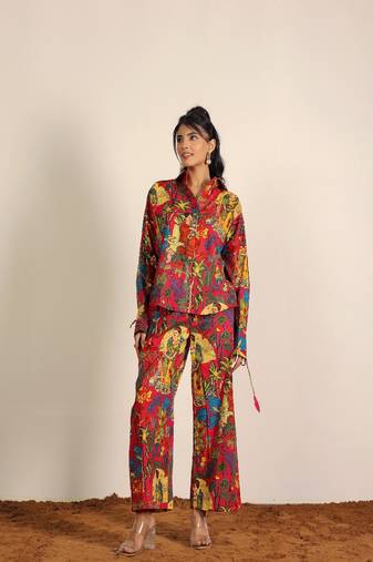 Multicolor jungle theme print co-ord set