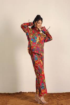 Multicolor jungle theme print co-ord set 3