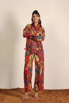 Multicolor jungle theme print co-ord set 4