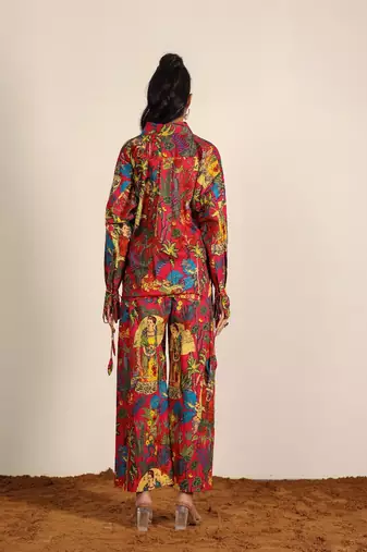 Multicolor jungle theme print co-ord set