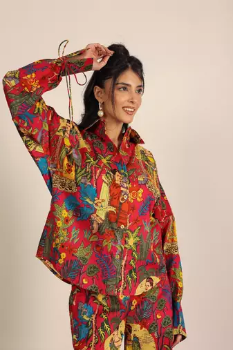Multicolor jungle theme print co-ord set