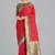 Red Banarasi silk blend weaving saree