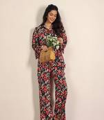 Multicolor floral print two piece set cotton co-ord set